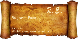 Rajner Emese névjegykártya